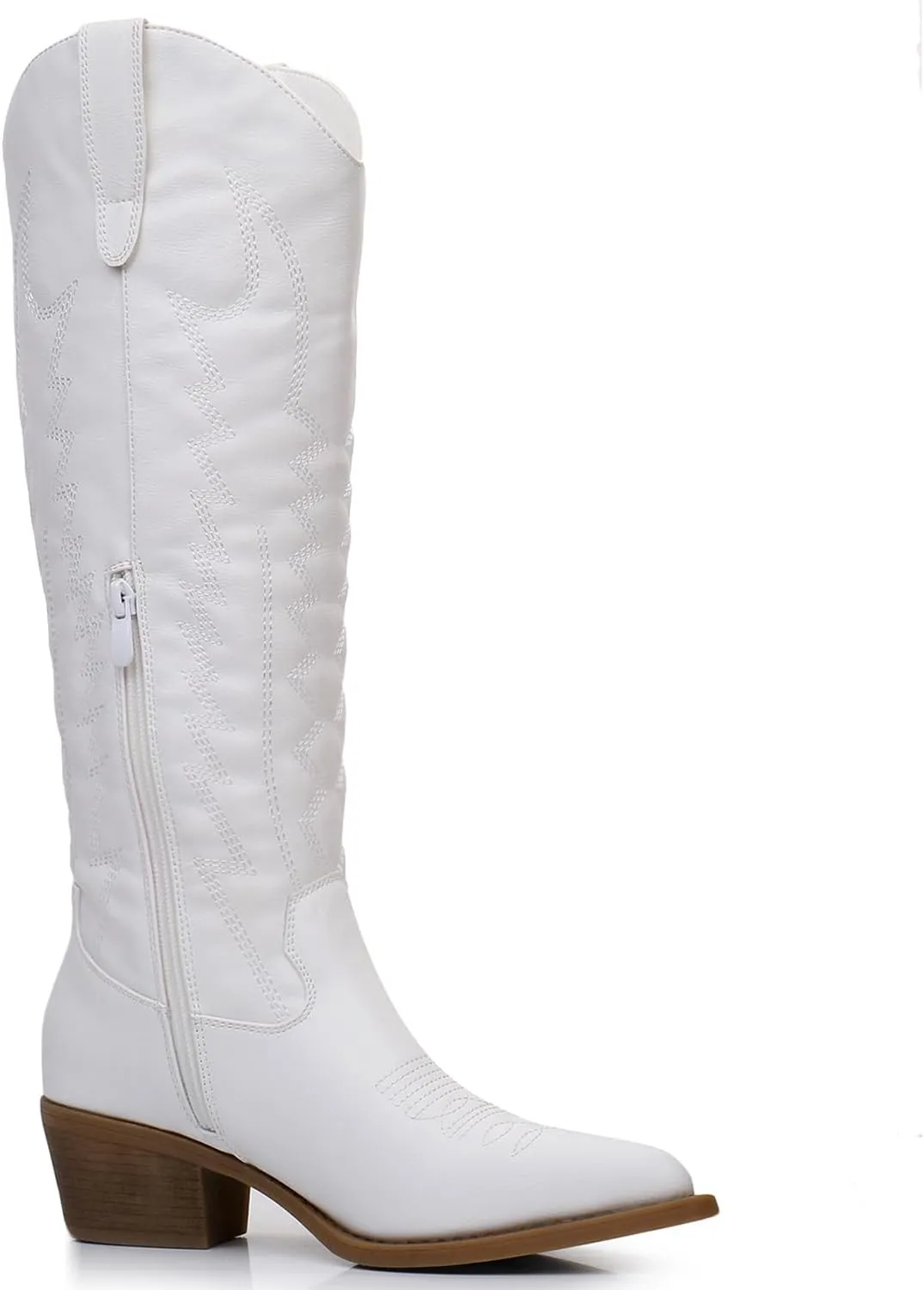 GLOBALWIN Women's Knee High Long Pointed Toe Western Cowboy Boots For Women