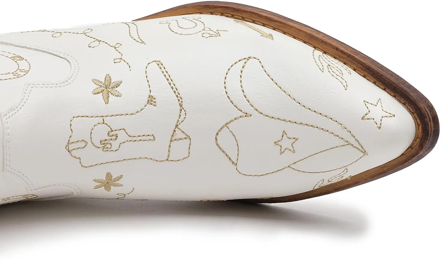 GLOBALWIN Women's Mid Calf Western Cowboy Boots Premium Cowgirl Boots for Women with Floral Embroidery Side Zipper Chunky Heel