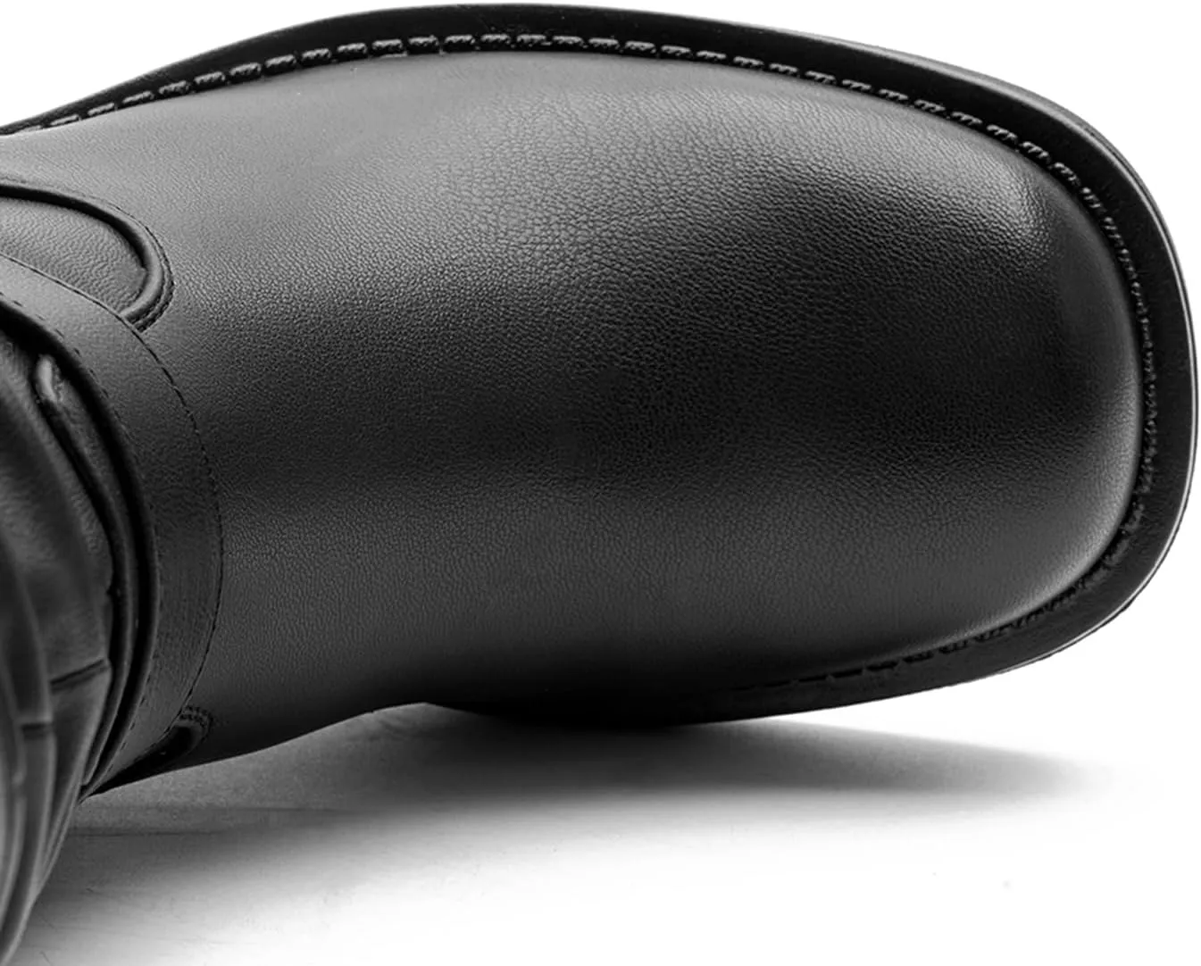GLOBALWIN Women's Motorcycle Boots Fall Fashion Mid Calf Boots For Women Square Toe Low Heel Size 10M