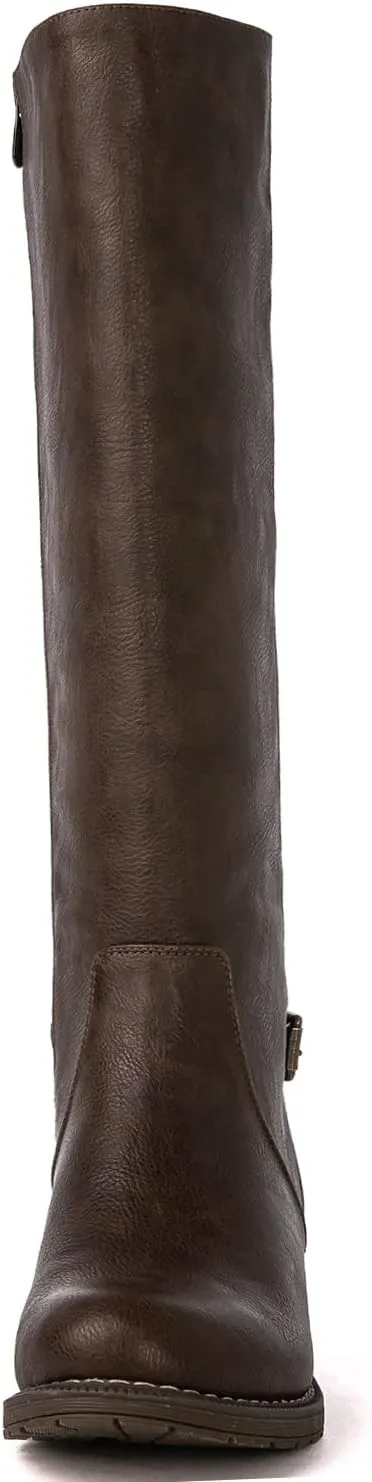 GLOBALWIN Women's Quilted Knee High Fashion Boots Strappy Boots For Women