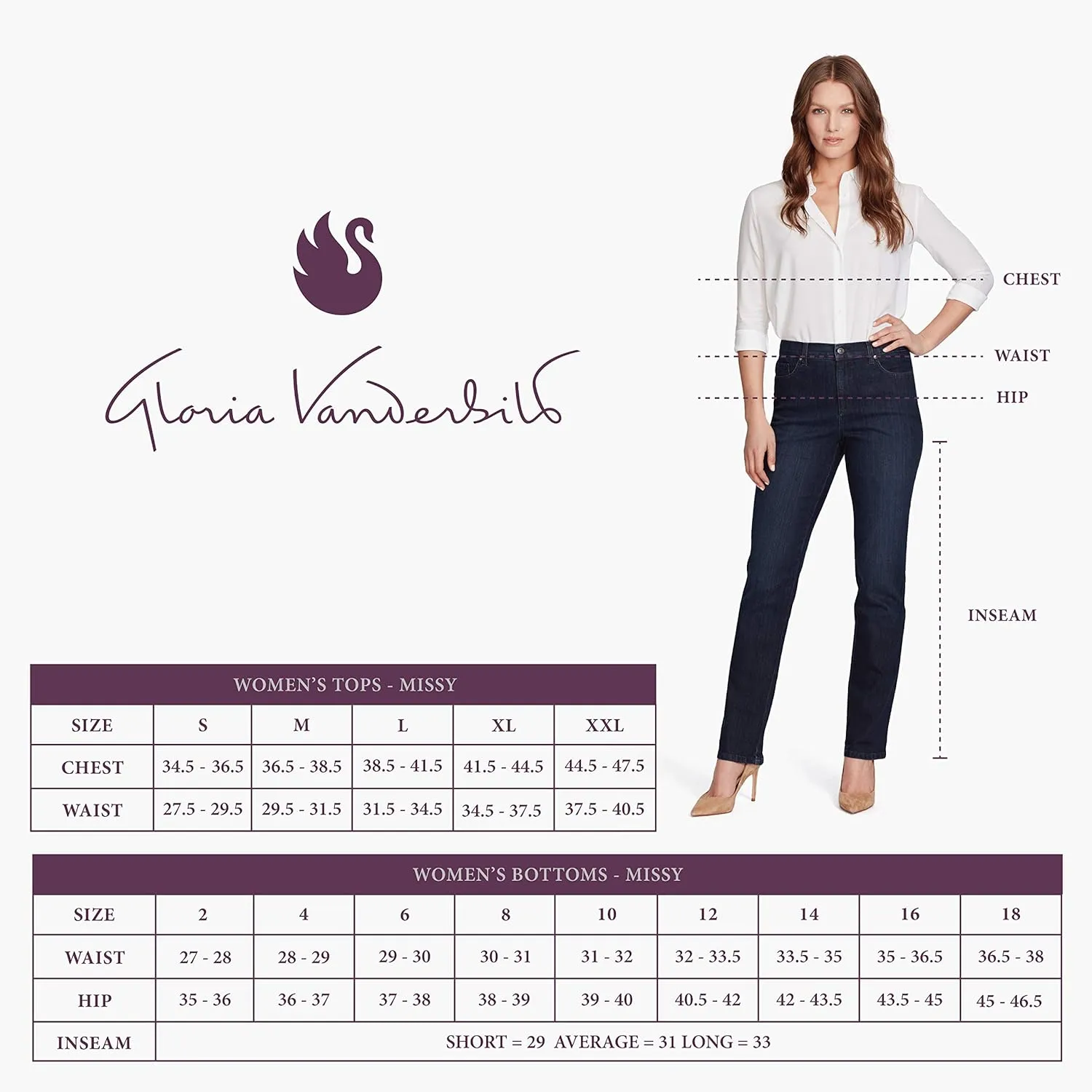 Gloria Vanderbilt Women's Amanda Classic High Rise Tapered Jean Petite