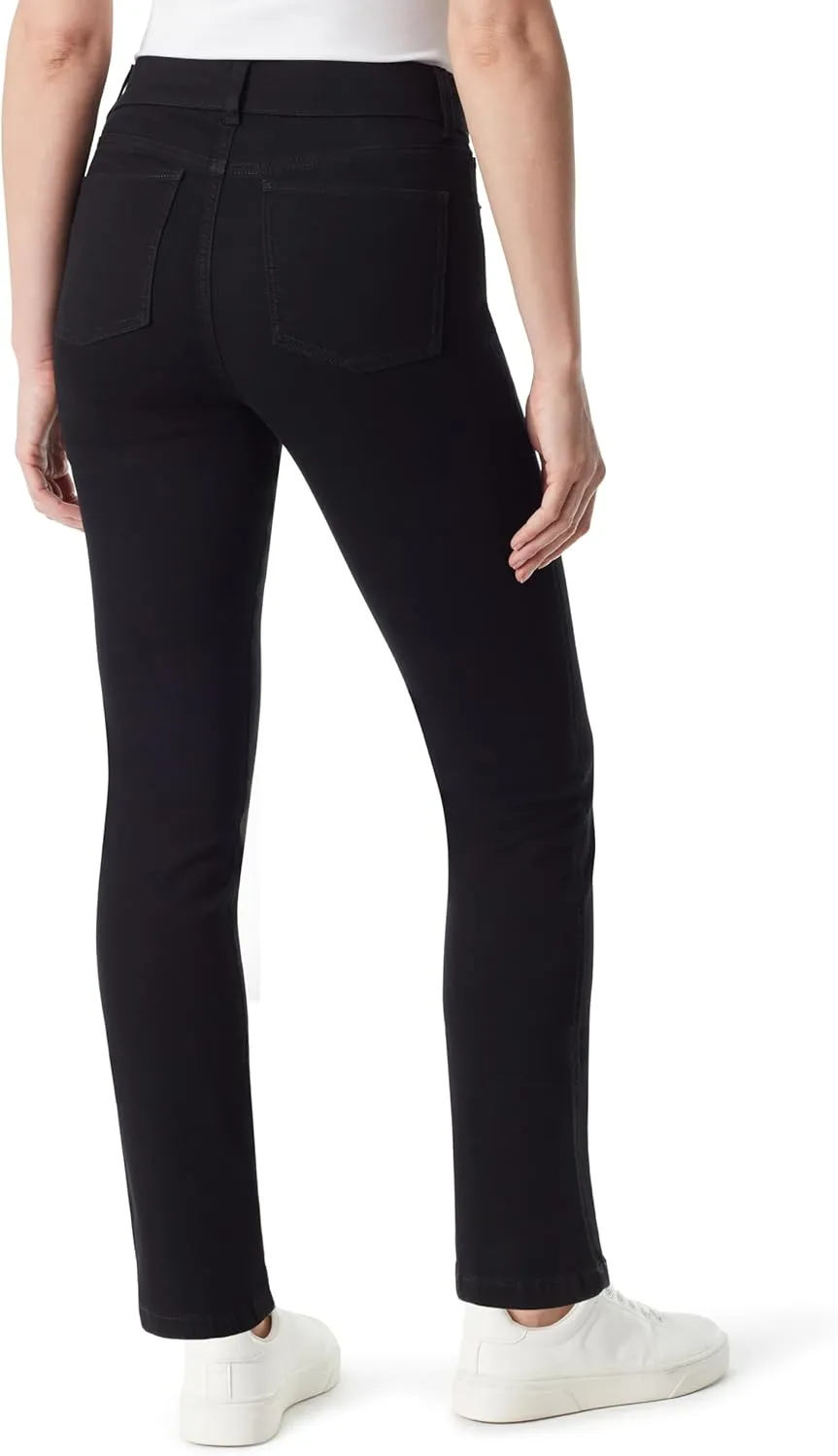 Gloria Vanderbilt Women's Shape Effect Pull on High Rise Straight Leg Jean Petite