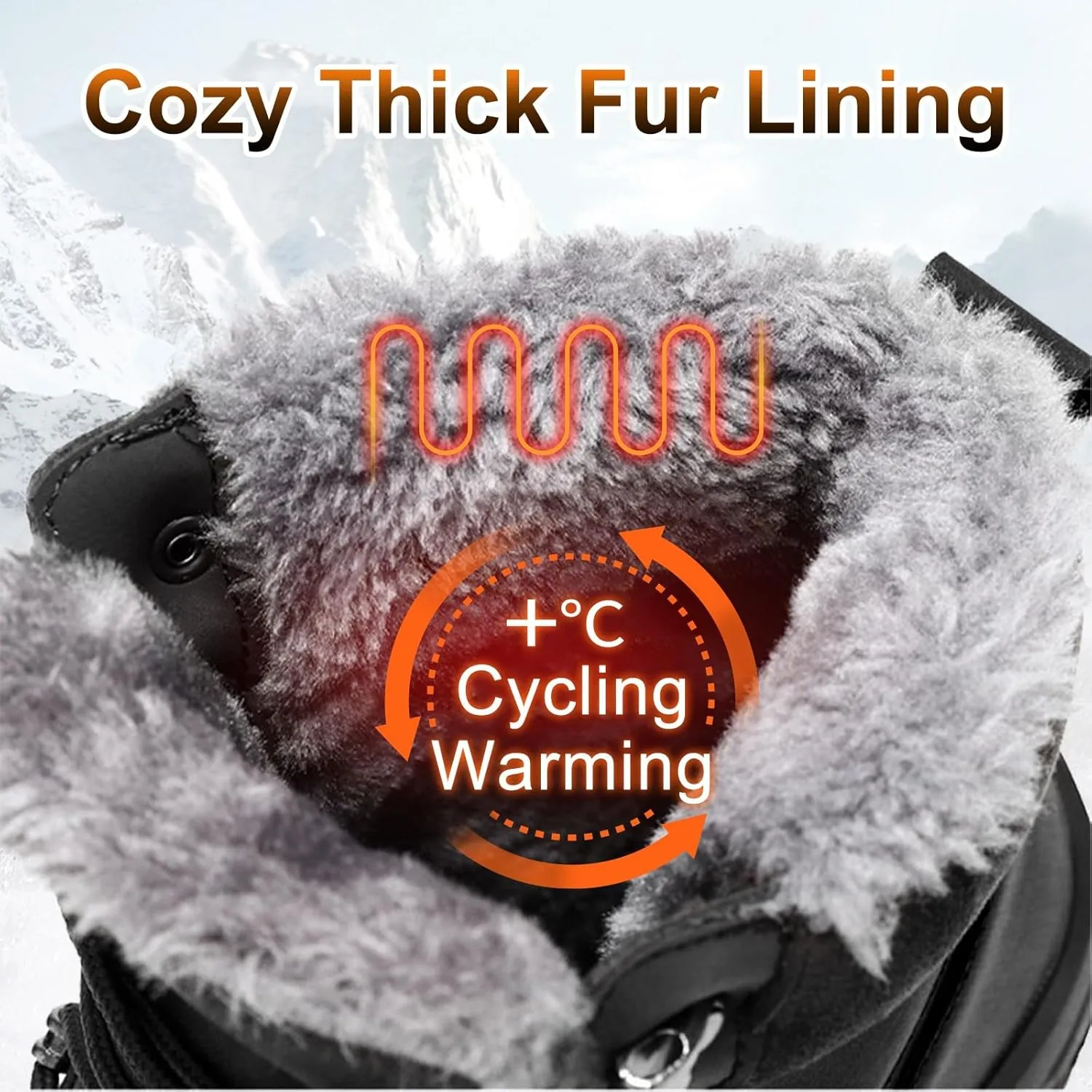 GoodValue Men's Snow Boots Waterproof Insulated Warm Fur Lined Winter Duck Boot Non-slip Outdoor Ankle Mid-top Cold Weather Shoes Work Hiking Trekking