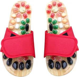 Health Foot Massage Shoes Acupressure Sandals Jade Comfortable Pu/eva Red Size 37-38