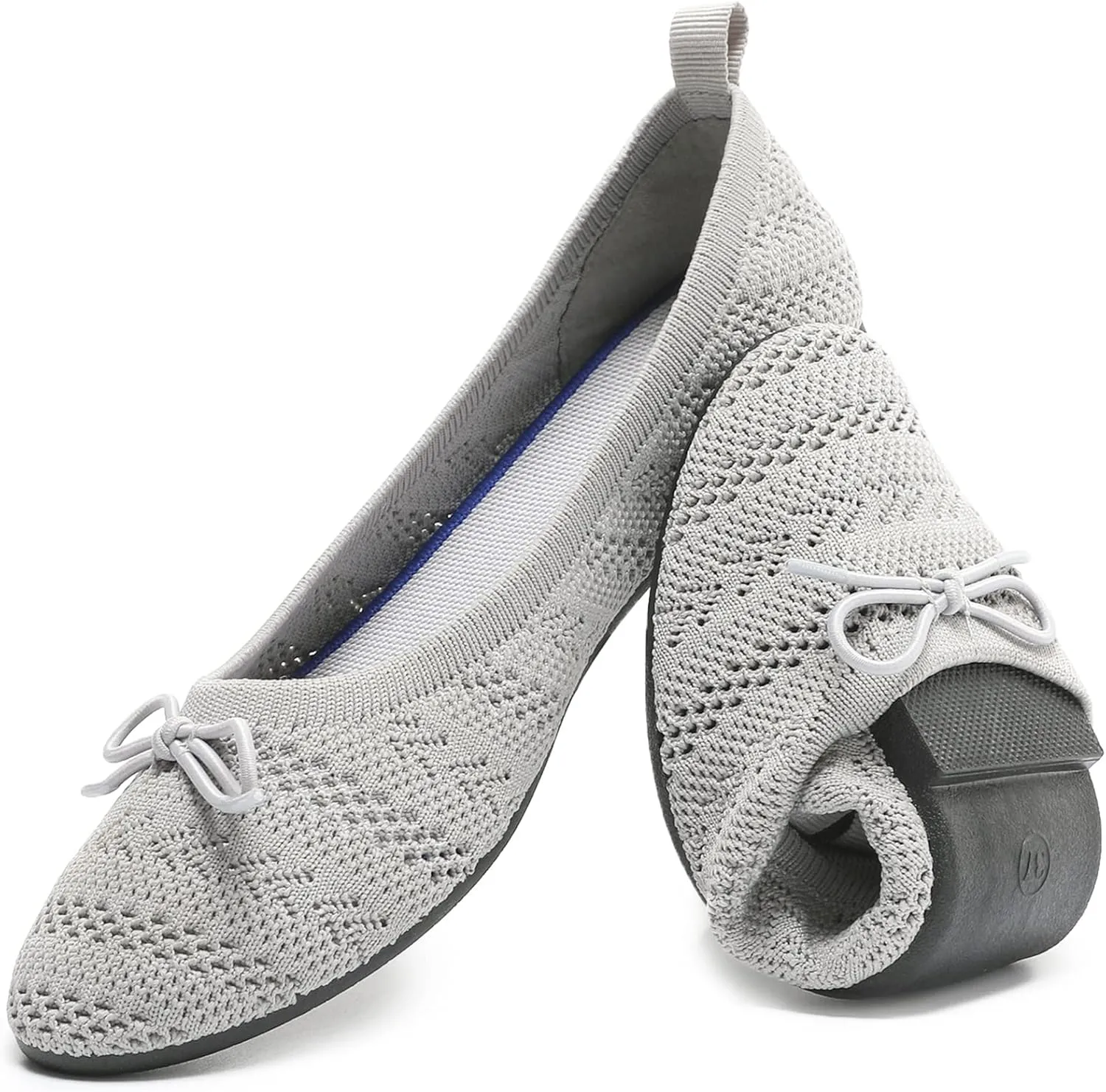 HEAWISH Women’s Flats Shoes Comfortable Crochet Lace Mesh Round Toe Slip On Casual Ballet Flats Dress Shoes