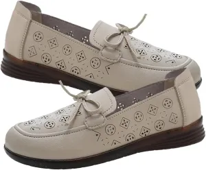 HESBITEUL Women's Casual Penny Loafers Driving Moccasins Comfort Slip on Flat Boat Shoes Walking Shoes with Bowknot