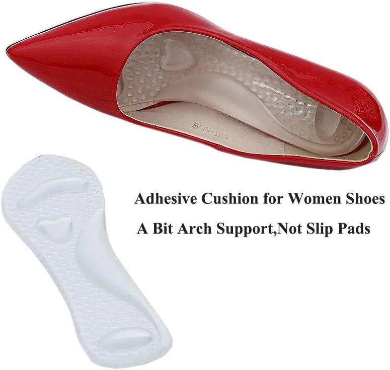 High Heel Cushion Inserts Women,Gel Insoles Women Ball of Foot Inserts for Sandals,Silicone Cushion Shoe Insoles,Women Insoles High Arch,Arch Support Shoe Insert Flat Feet Ladies,Pump Inserts