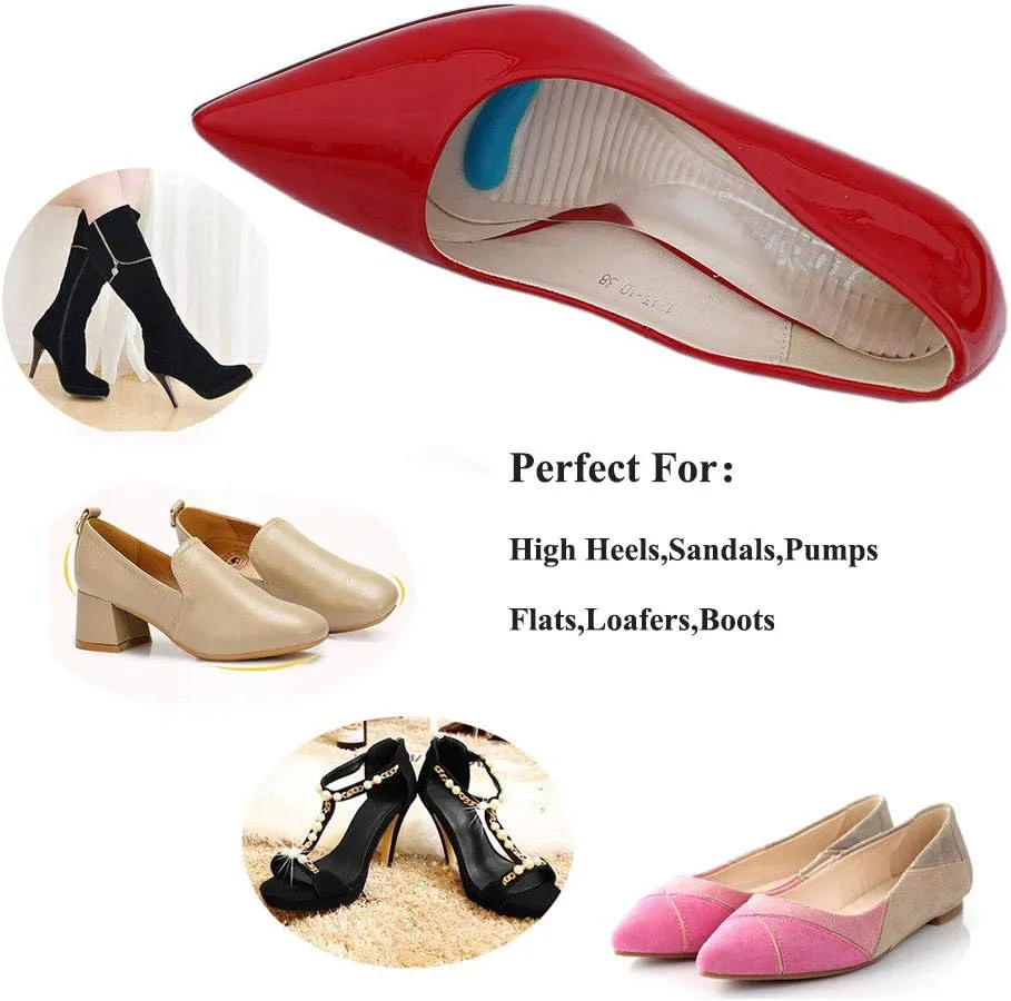 High Heel Cushion Inserts Women,Gel Insoles Women Ball of Foot Inserts for Sandals,Silicone Cushion Shoe Insoles,Women Insoles High Arch,Arch Support Shoe Insert Flat Feet Ladies,Pump Inserts