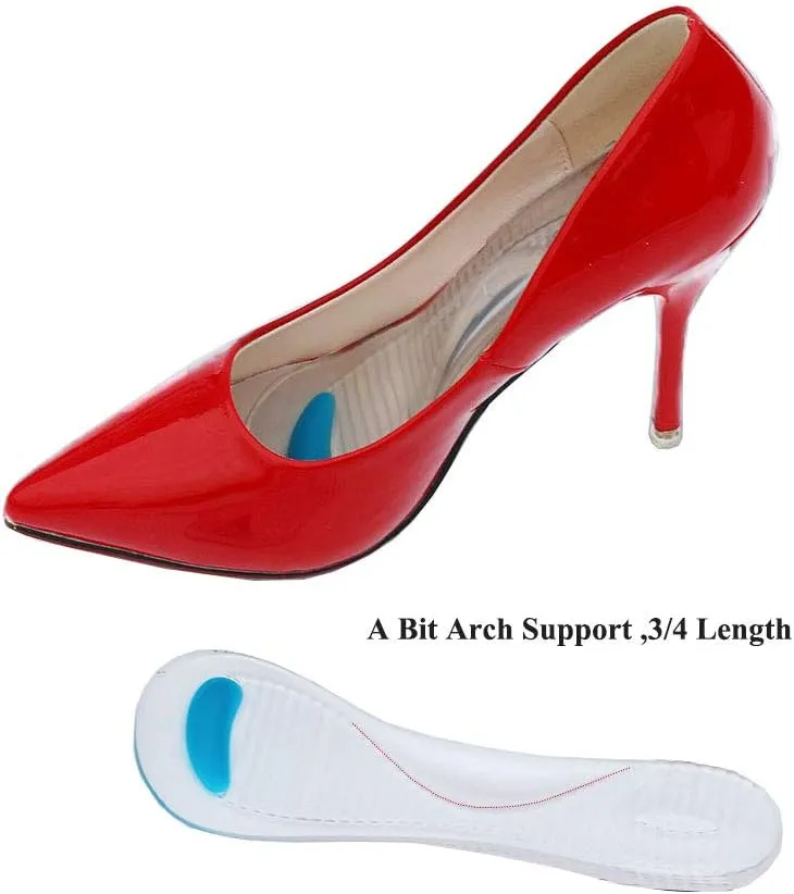 High Heel Cushion Inserts Women,Gel Insoles Women Ball of Foot Inserts for Sandals,Silicone Cushion Shoe Insoles,Women Insoles High Arch,Arch Support Shoe Insert Flat Feet Ladies,Pump Inserts