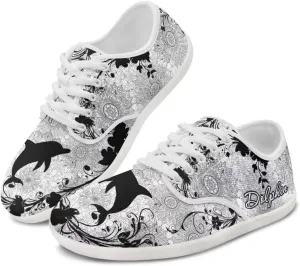 Howilath Boho Mandala Animal Women Barefoot Shoes Casual Shoes Lace up Loafers Running Sneaker with EVA Sole