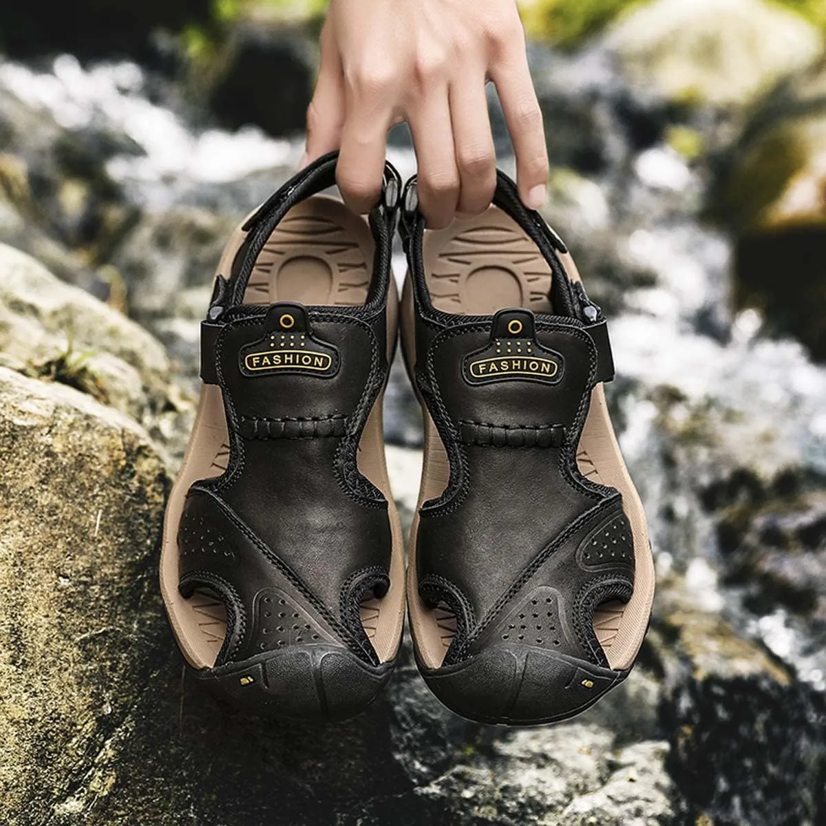 HYDLONGR Men's Women's Comfortable Outdoor Non-Slip Open-Toed Sports Sandals Wading Beach shoes Athletic Lightweight Hiking Sandals