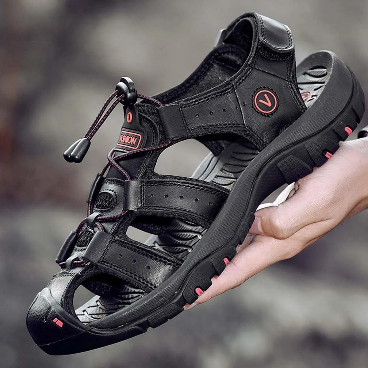 HYDLONGR Men's Women's Comfortable Outdoor Non-Slip Open-Toed Sports Sandals Wading Beach shoes Athletic Lightweight Hiking Sandals