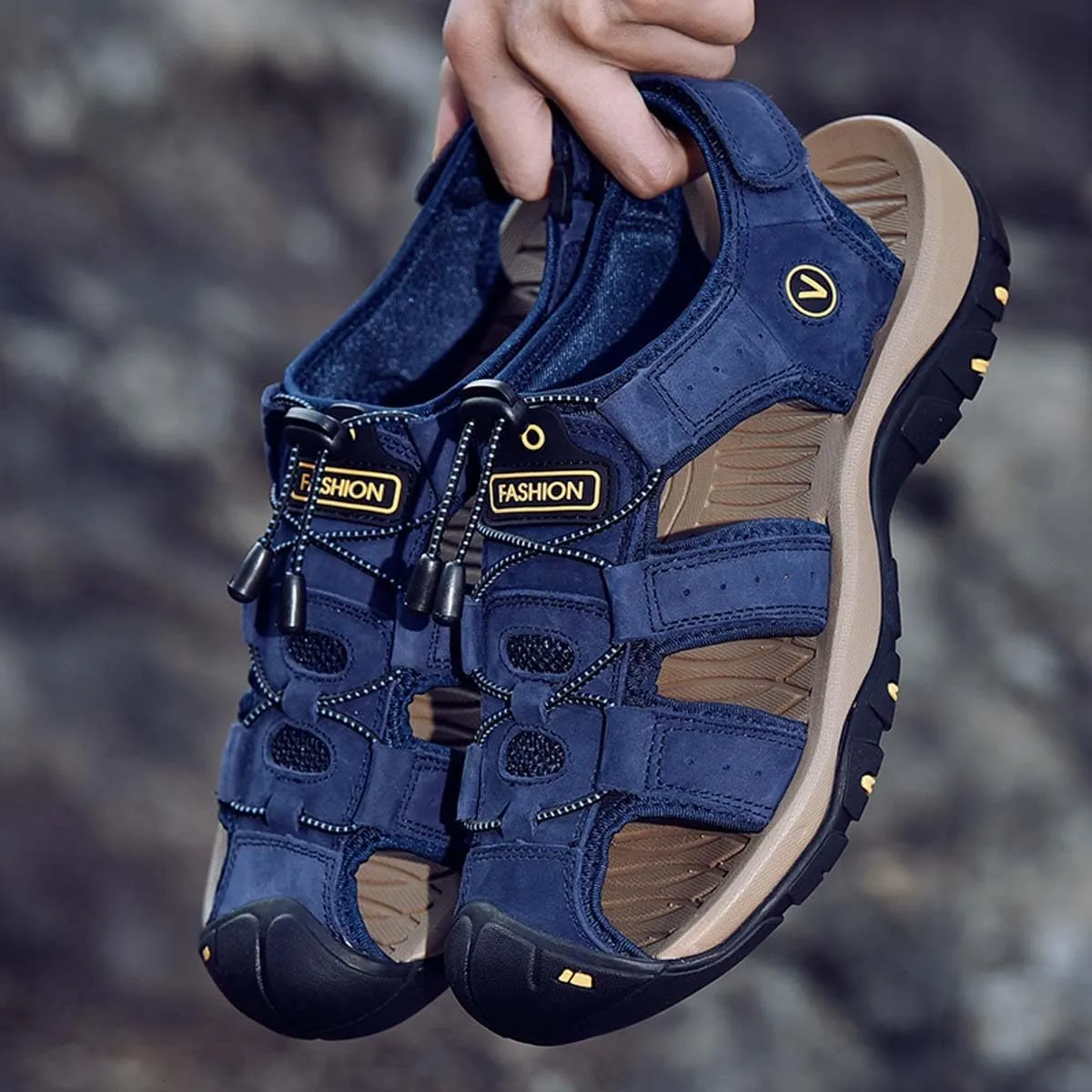 HYDLONGR Men's Women's Comfortable Outdoor Non-Slip Open-Toed Sports Sandals Wading Beach shoes Athletic Lightweight Hiking Sandals