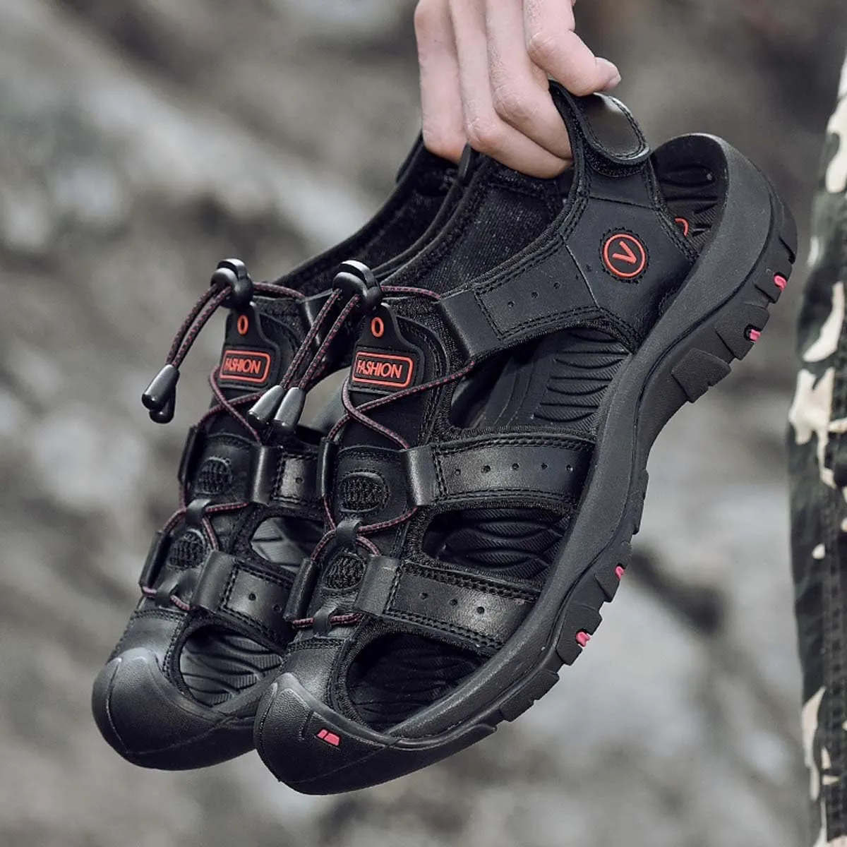 HYDLONGR Men's Women's Comfortable Outdoor Non-Slip Open-Toed Sports Sandals Wading Beach shoes Athletic Lightweight Hiking Sandals