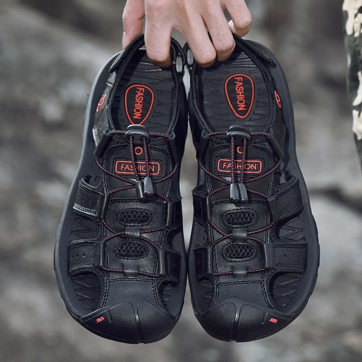 HYDLONGR Men's Women's Comfortable Outdoor Non-Slip Open-Toed Sports Sandals Wading Beach shoes Athletic Lightweight Hiking Sandals