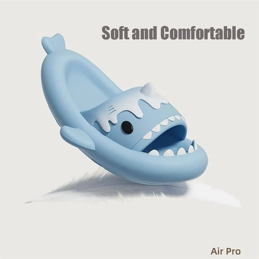 Ice Cream Shark Slides, Cute Cartoon 3D Cloud Shark House Slippers Shoes Sandals For Women Men