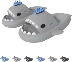 Ice Cream Shark Slides,Shark Slides Cloud Slippers,Anti-Slip Beach Pool Shower Shoes for Summer,Sandals For Women Men