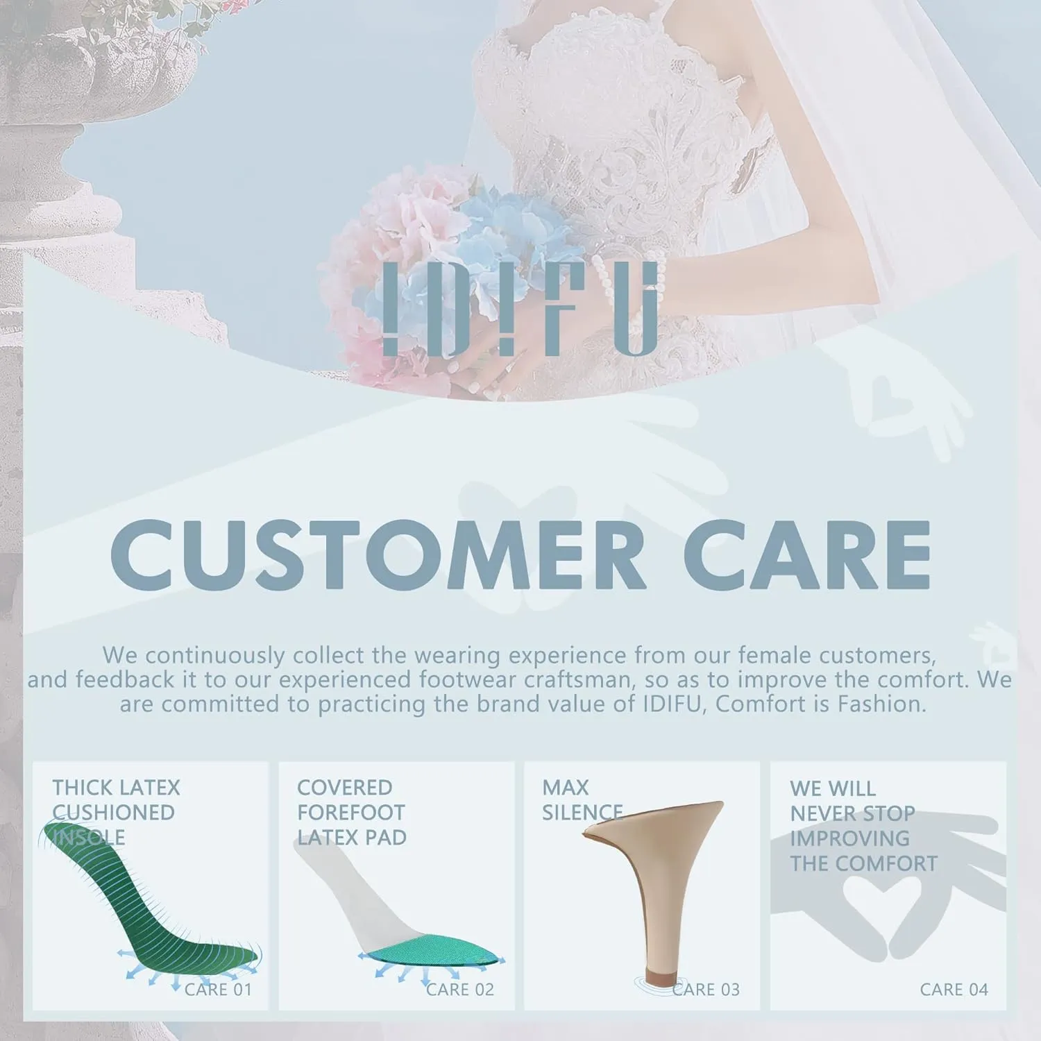 IDIFU Women's 3 Inch Kitten Heels - Dressy Open Toe Heels Ankle Strap Heeled Sandals for Bride Wedding Bridal Shoes On Evening Prom