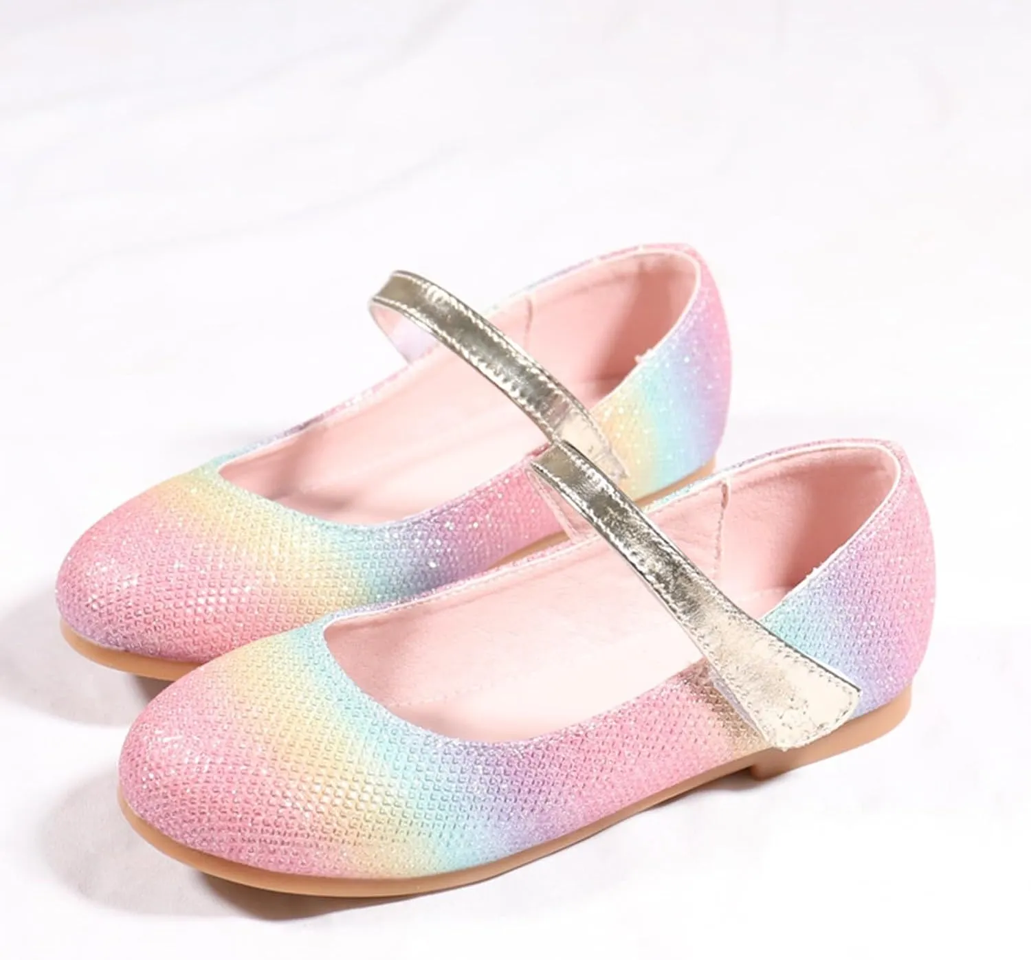 Infant Baby Girls Mary Jane Flats Bow Non-slip Slip-On Mary Jane Flats Baptism Dresses Shoes Sequins Crib Shoes