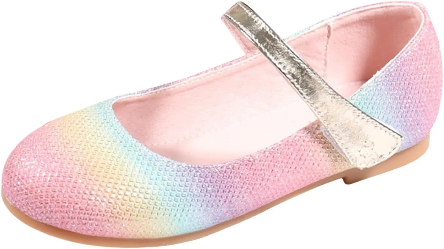 Infant Baby Girls Mary Jane Flats Bow Non-slip Slip-On Mary Jane Flats Baptism Dresses Shoes Sequins Crib Shoes