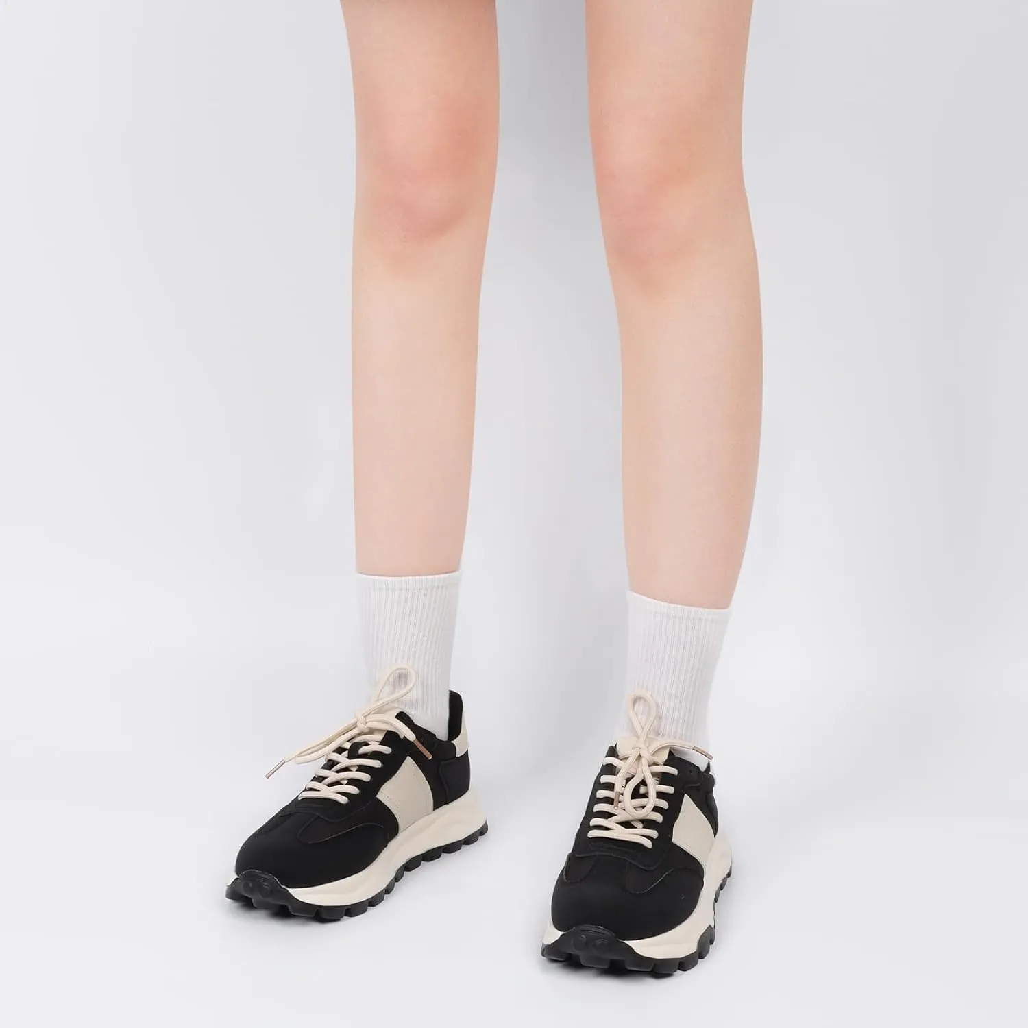 IXU Womens Sneakers Fashion Lightweight Tennis Sneakers for Women Fashion Walking Leather Suede Lace Up Non-Slip Casual Womens Shoes Comfortable Shoes