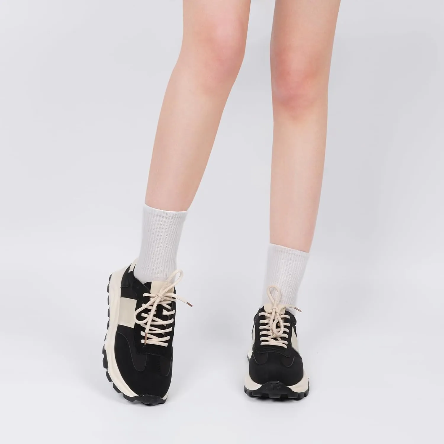 IXU Womens Sneakers Fashion Lightweight Tennis Sneakers for Women Fashion Walking Leather Suede Lace Up Non-Slip Casual Womens Shoes Comfortable Shoes