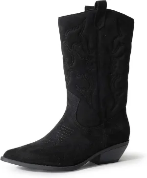 J. Adams Lasso Cowgirl Boots for Women - Mid Calf Low Heel Western Boot