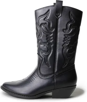 J. Adams Lasso Cowgirl Boots for Women - Mid Calf Low Heel Western Boot