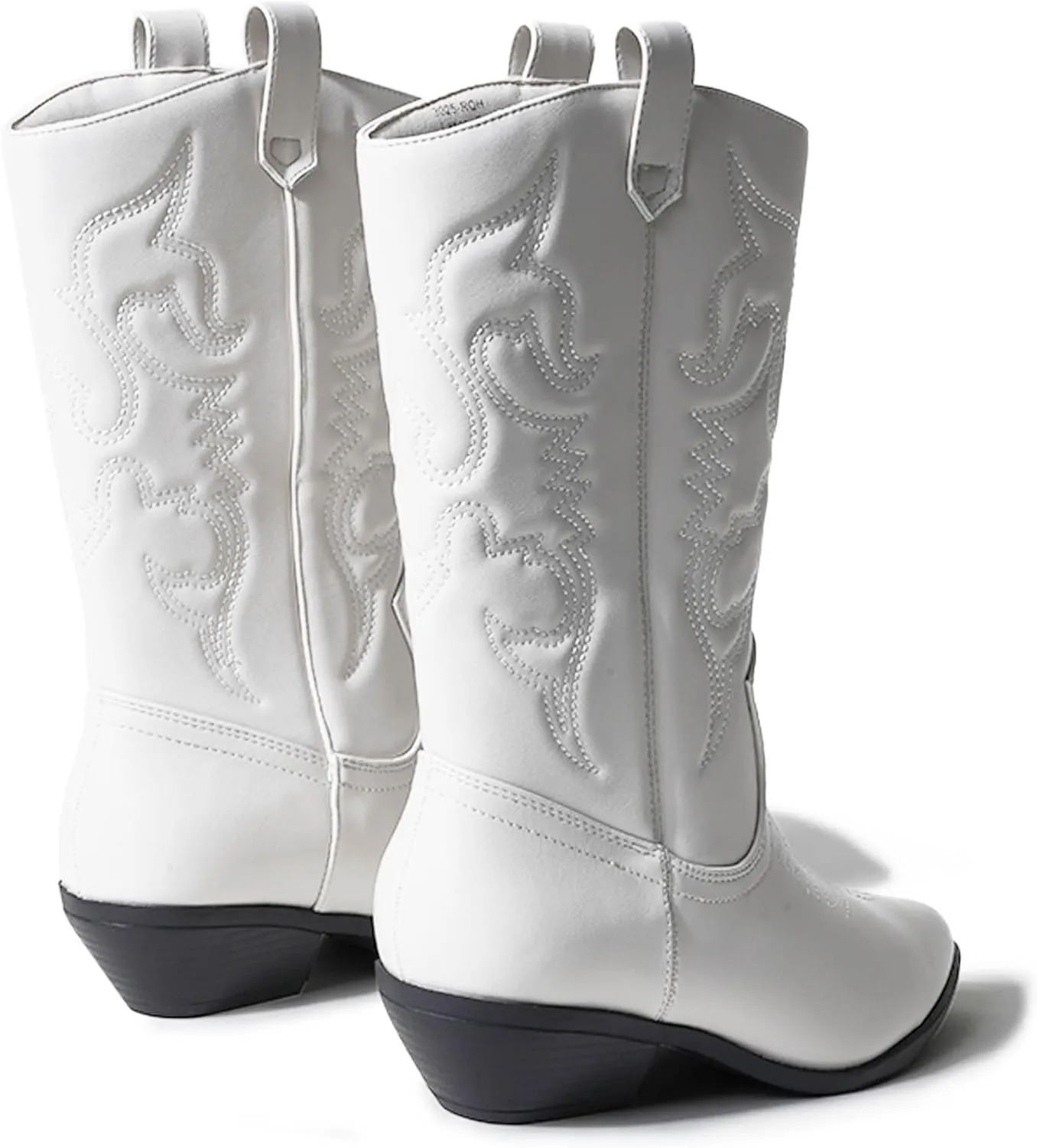 J. Adams Lasso Cowgirl Boots for Women - Mid Calf Low Heel Western Boot
