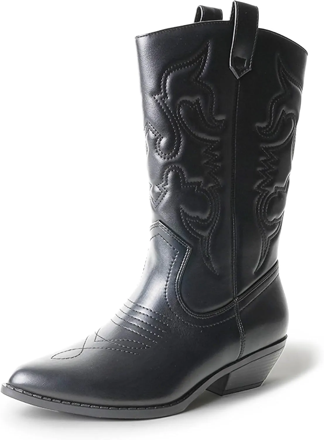 J. Adams Lasso Cowgirl Boots for Women - Mid Calf Low Heel Western Boot
