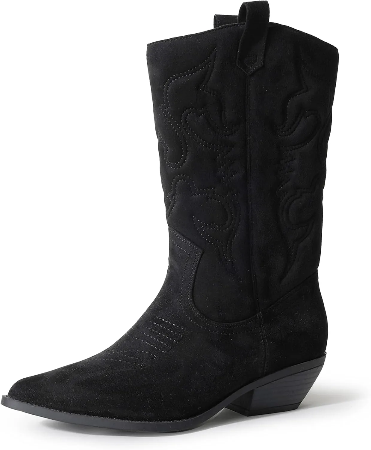 J. Adams Lasso Cowgirl Boots for Women - Mid Calf Low Heel Western Boot