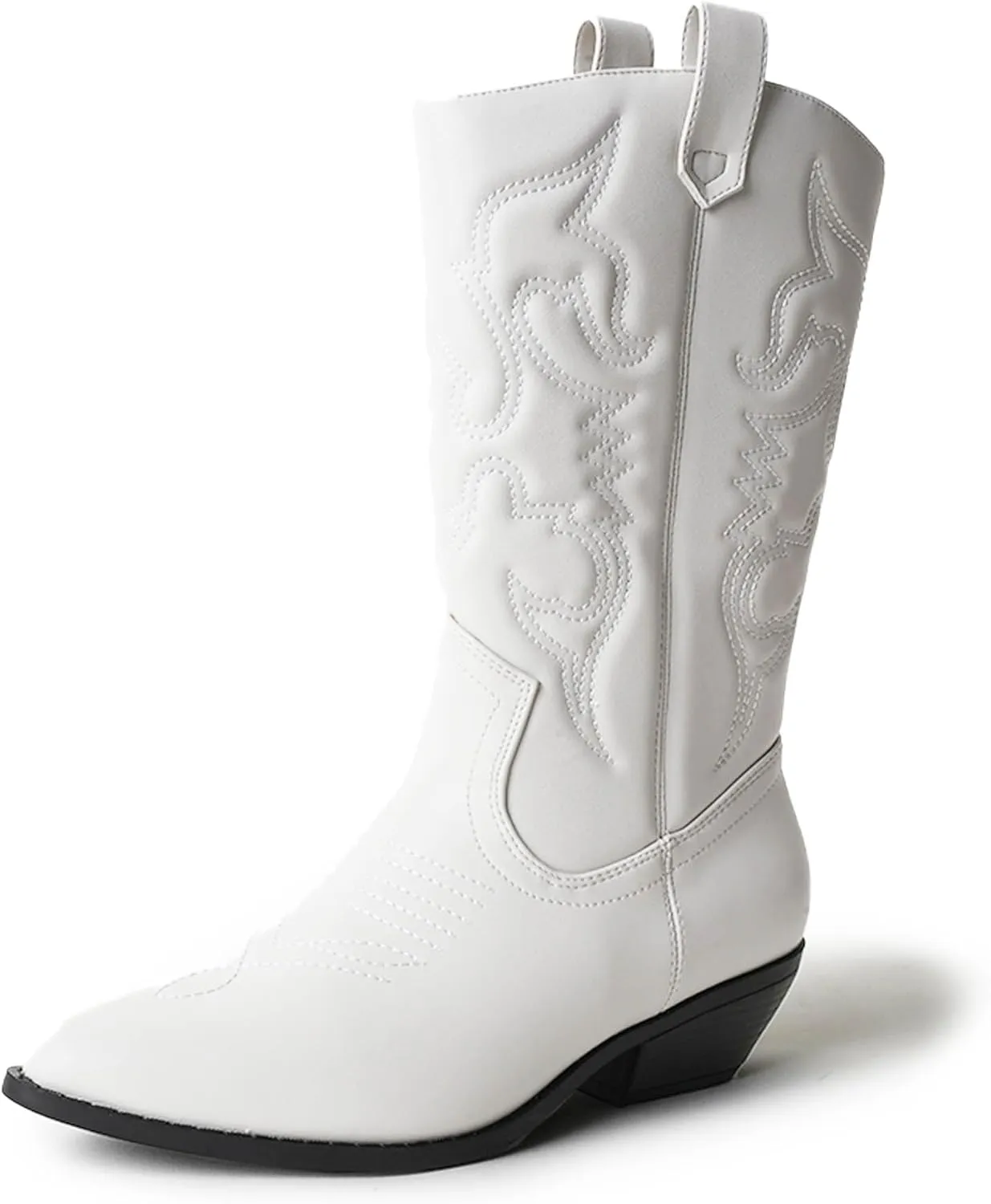 J. Adams Lasso Cowgirl Boots for Women - Mid Calf Low Heel Western Boot