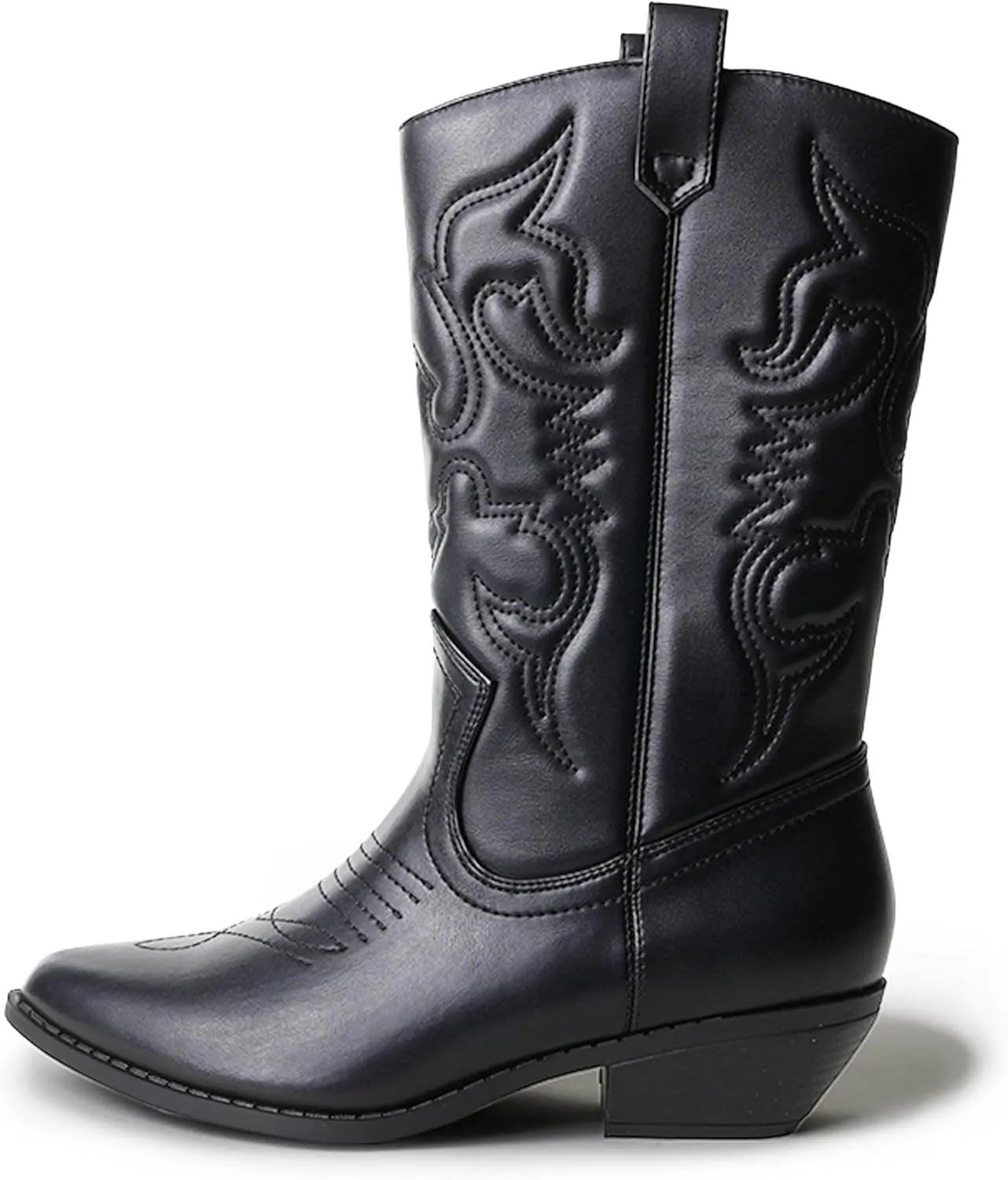 J. Adams Lasso Cowgirl Boots for Women - Mid Calf Low Heel Western Boot