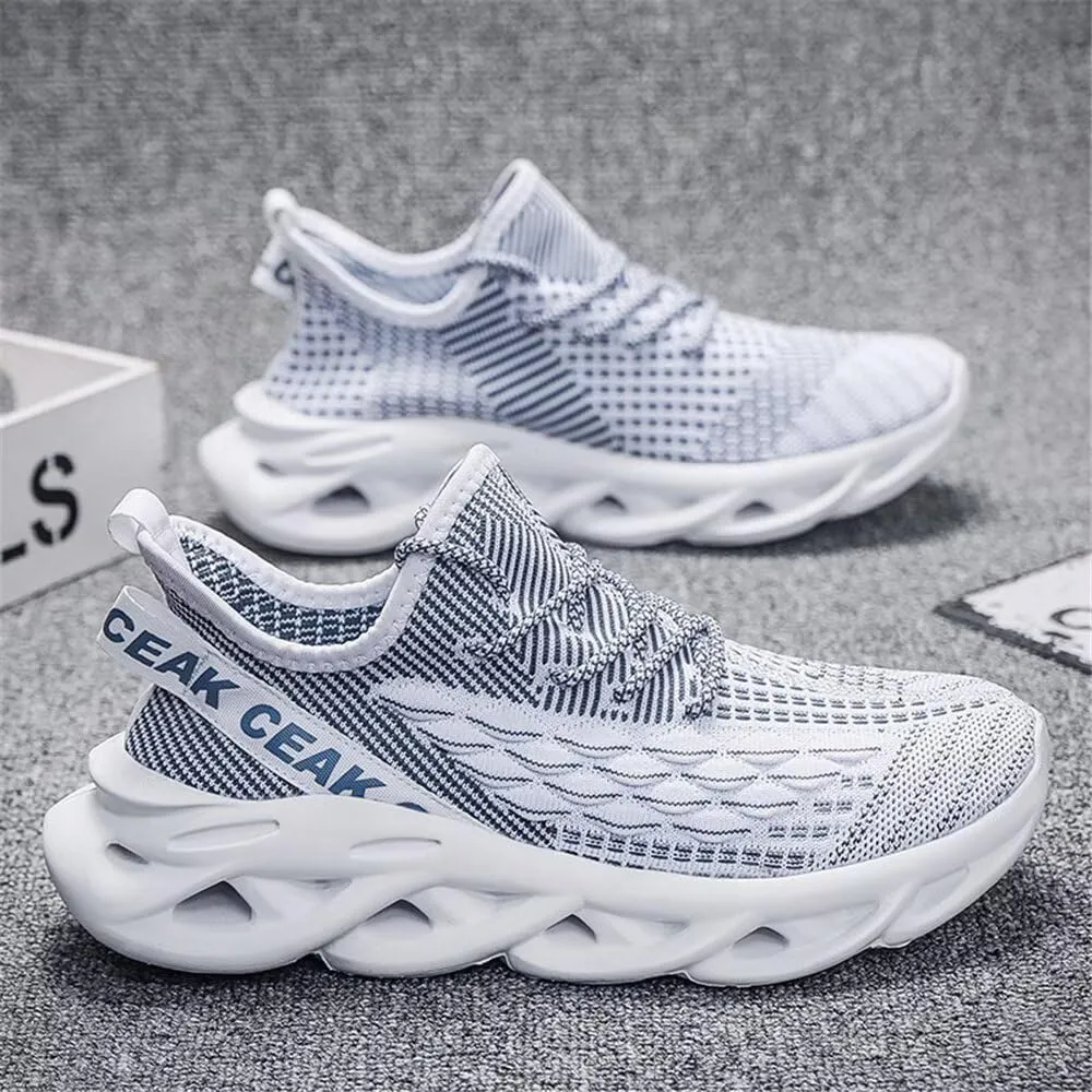 Jakcuz Plus Size Men's Lightweight Walking Shoes Mesh Fish Scale Pattern Fashion Sneakers