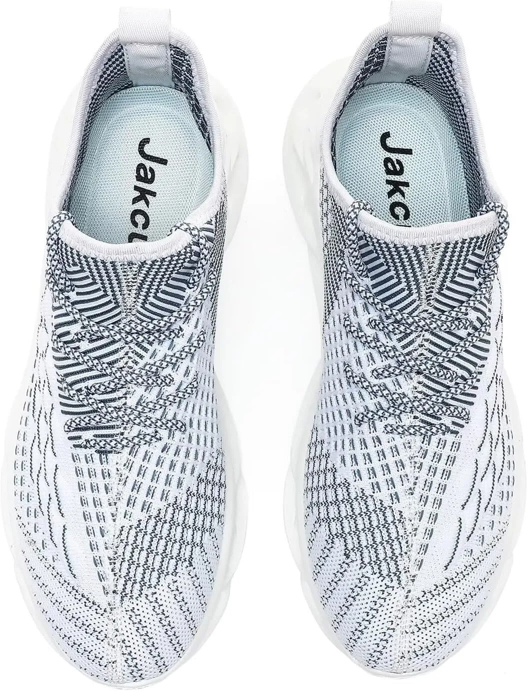 Jakcuz Plus Size Men's Lightweight Walking Shoes Mesh Fish Scale Pattern Fashion Sneakers