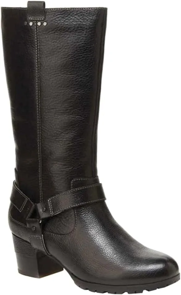 Jambu Womens Autumn Tall Zippered Casual Boots Mid Calf Mid Heel 2-3" - Black