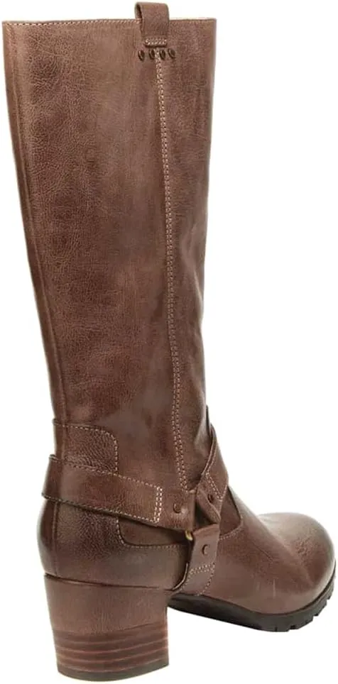 Jambu Womens Autumn Tall Zippered Casual Boots Mid Calf Mid Heel 2-3" - Black