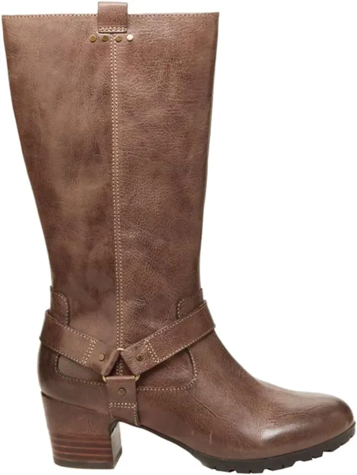 Jambu Womens Autumn Tall Zippered Casual Boots Mid Calf Mid Heel 2-3" - Black