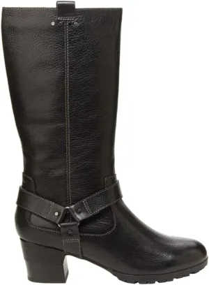 Jambu Womens Autumn Tall Zippered Casual Boots Mid Calf Mid Heel 2-3" - Black