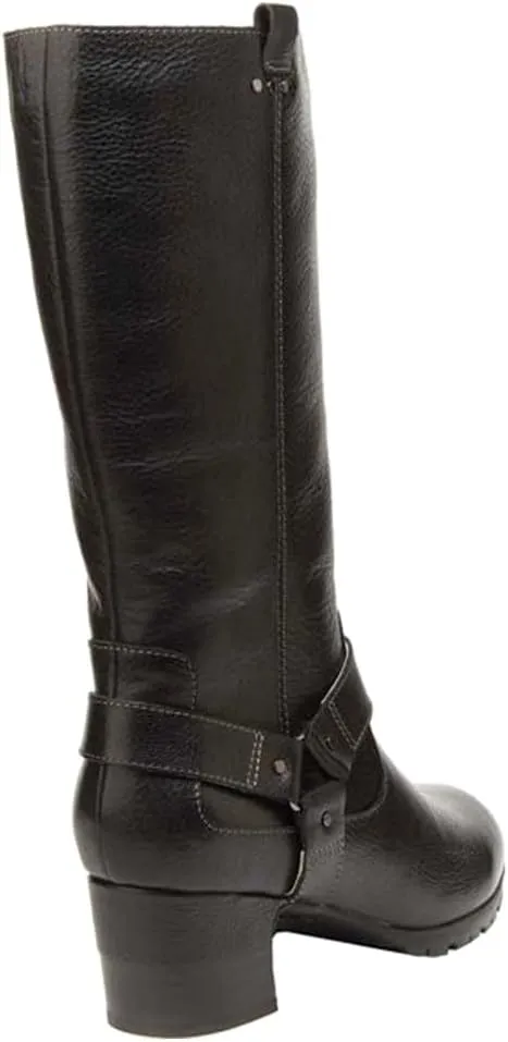 Jambu Womens Autumn Tall Zippered Casual Boots Mid Calf Mid Heel 2-3" - Black