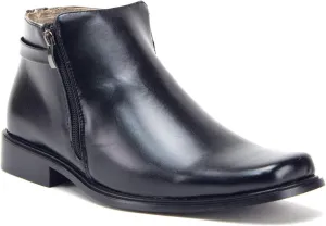 Jazamé Men's 38307 Ankle High Double Zipped Classic Dress Boots for Men Botas Bota