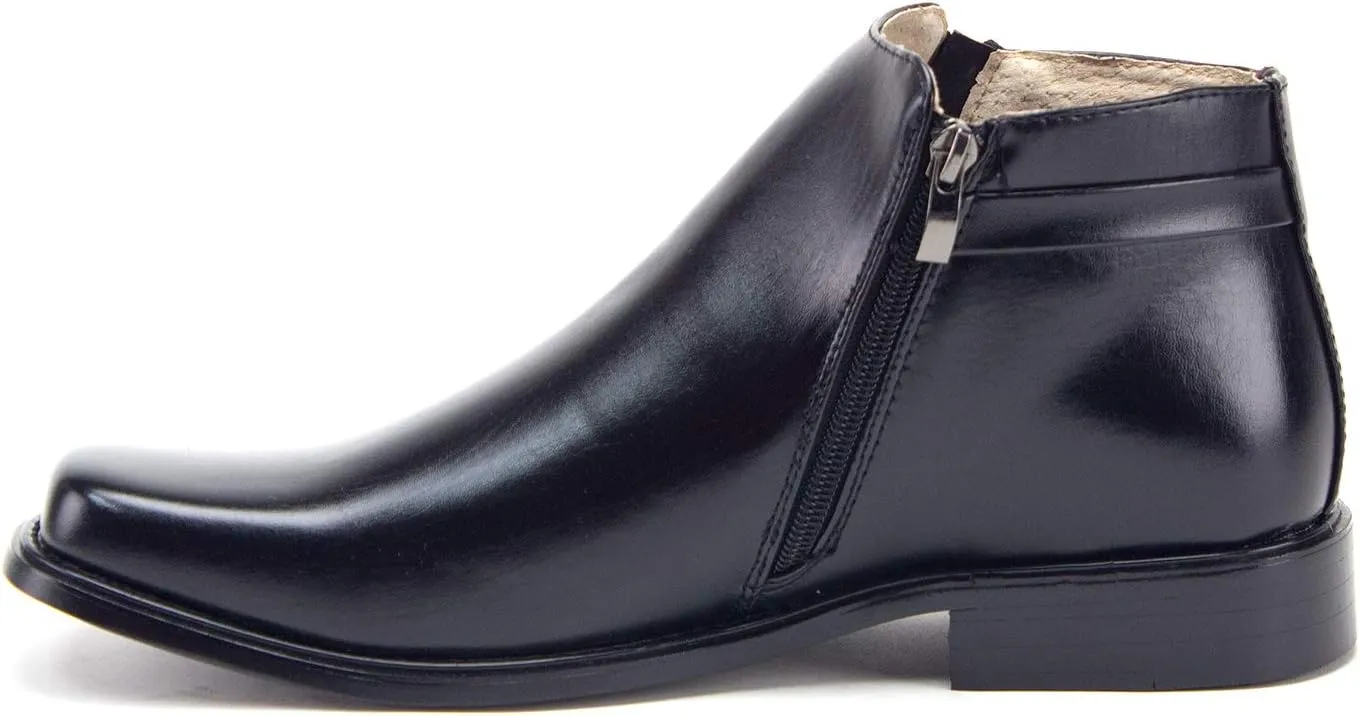 Jazamé Men's 38307 Ankle High Double Zipped Classic Dress Boots for Men Botas Bota