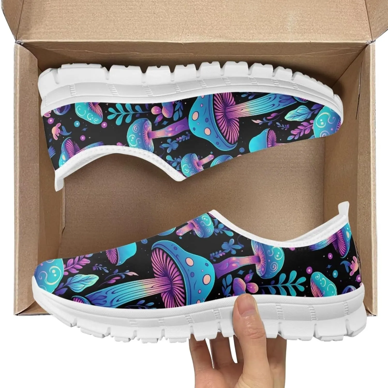 Jeiento Slip-On Loafers for Women Mushroom Walking Flat Shoes Anti-Skid Casual Shoes