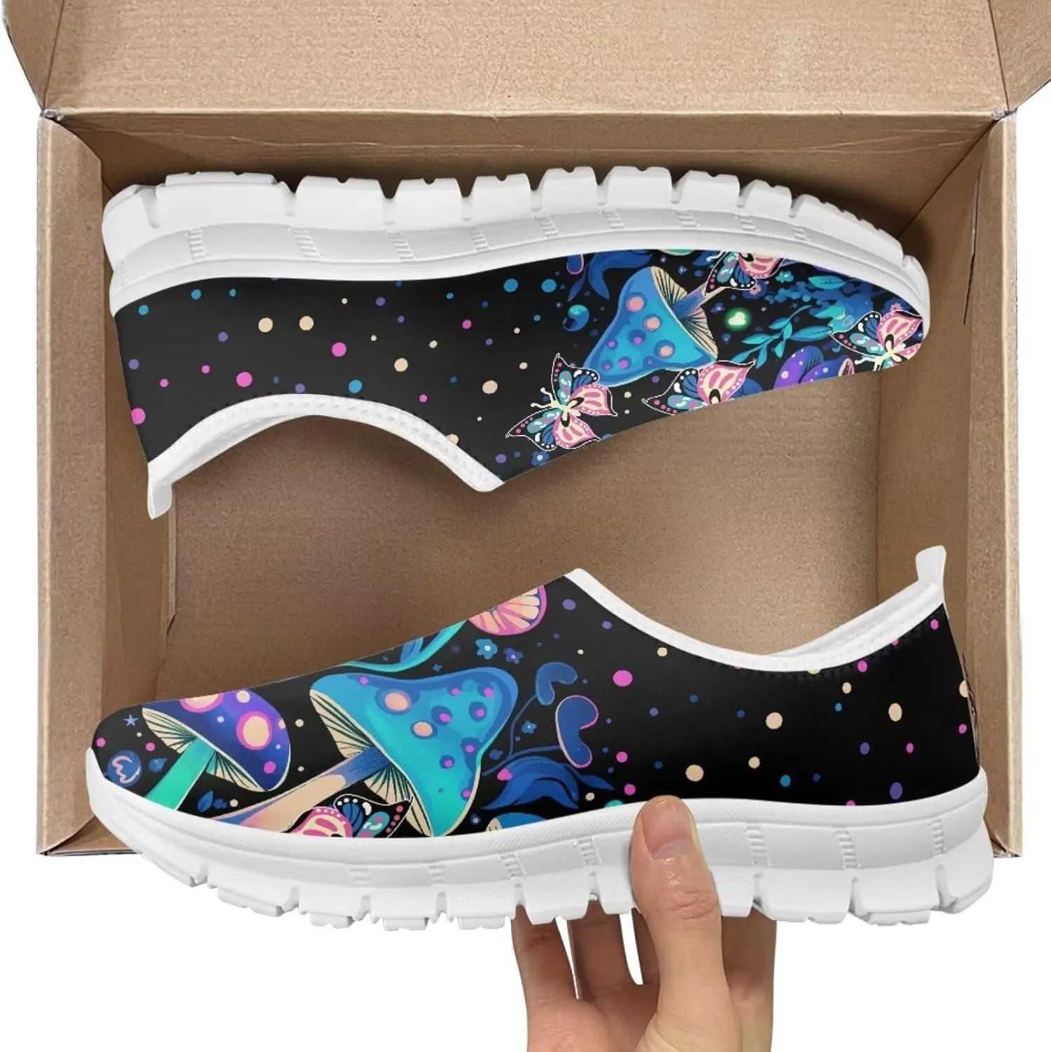 Jeiento Slip-On Loafers for Women Mushroom Walking Flat Shoes Anti-Skid Casual Shoes