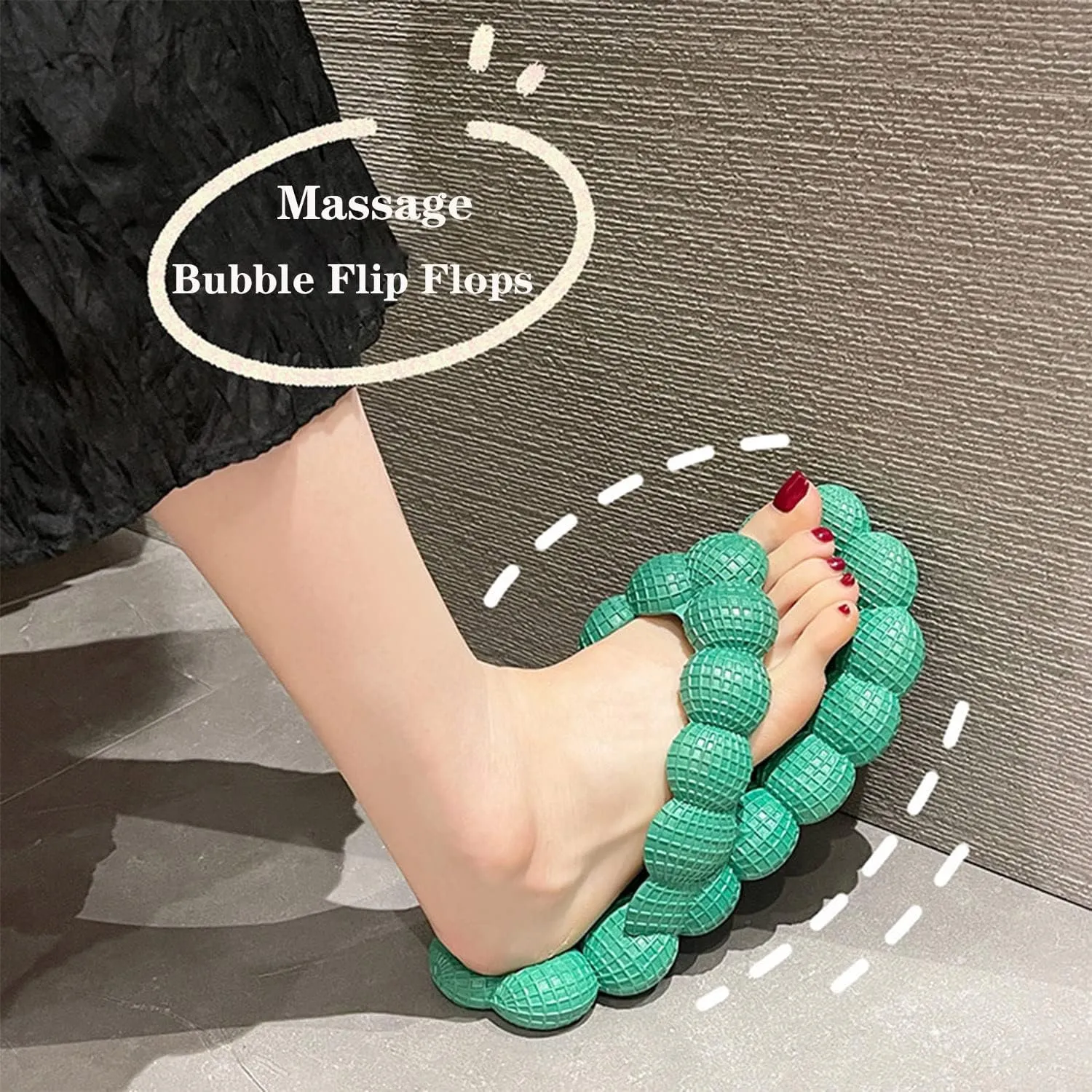 Jfxgjuv Bubble Flip Flops for Women Men Spa Massage Non-Slip Shower Super Soft EVA Indoor Outdoor Slippers Bubble Sandals
