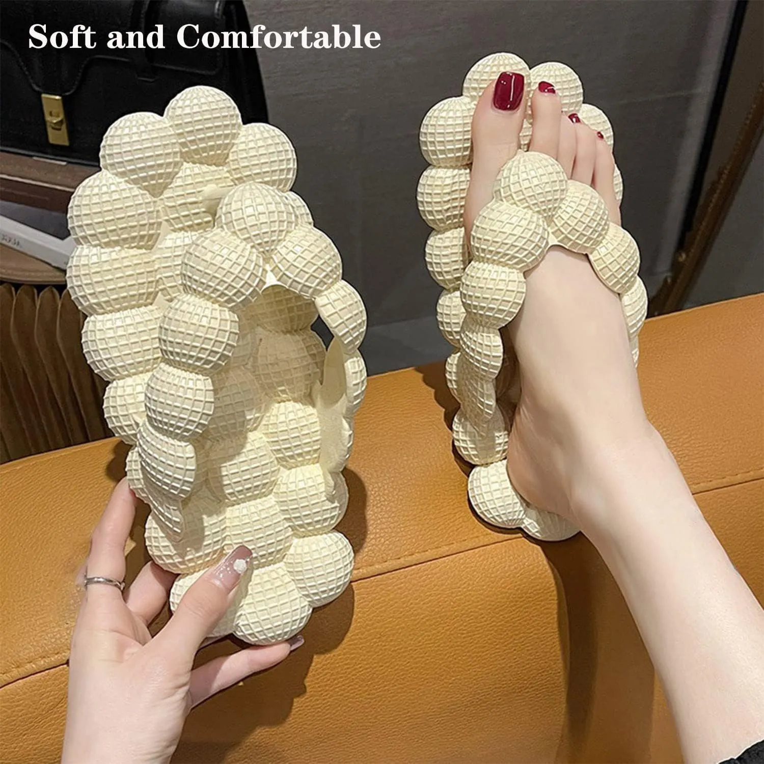Jfxgjuv Bubble Flip Flops for Women Men Spa Massage Non-Slip Shower Super Soft EVA Indoor Outdoor Slippers Bubble Sandals