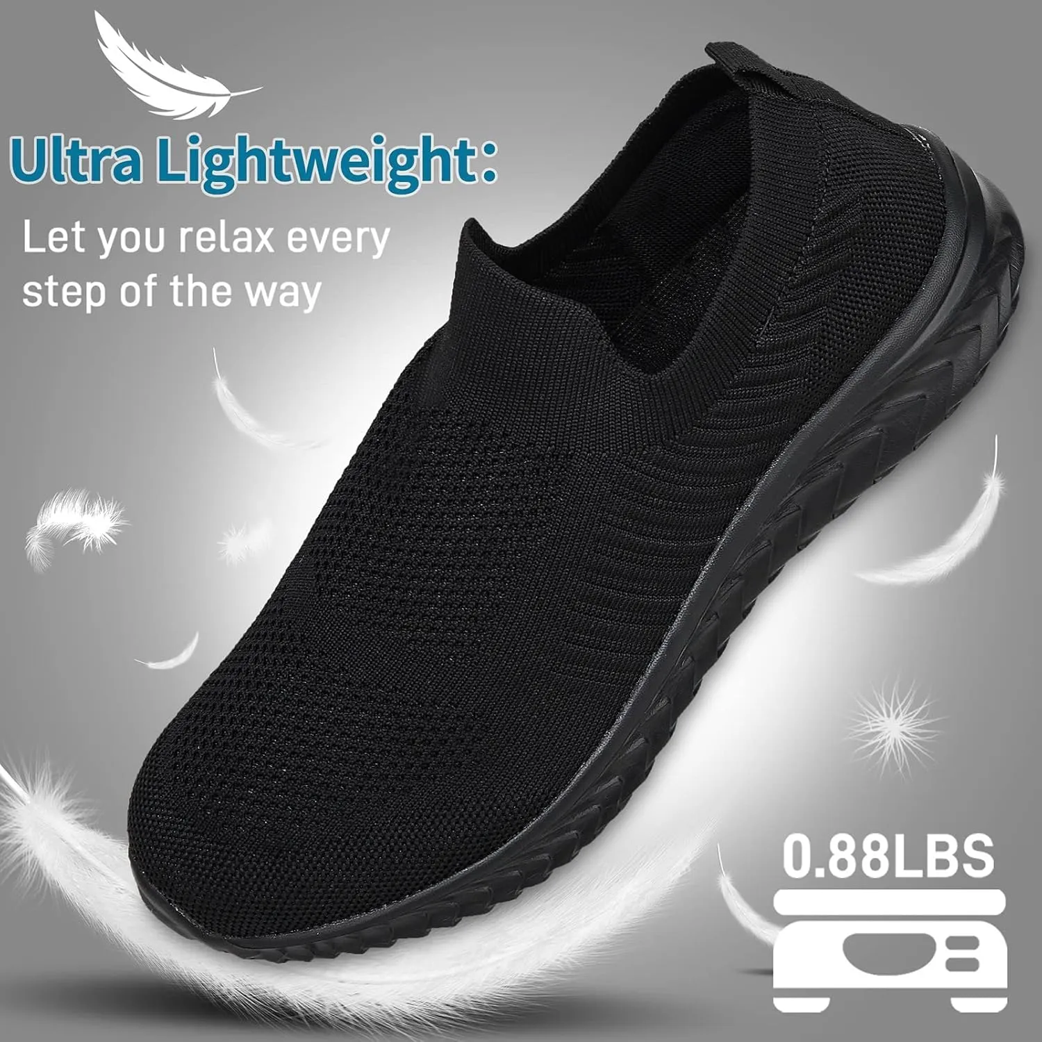 JIAFO Mens Shoes Walking Shoes for Men Mens Slip On Shoes Sneakers for Men, Casual Athletic Running, Lightweight Breathable Mesh Knit