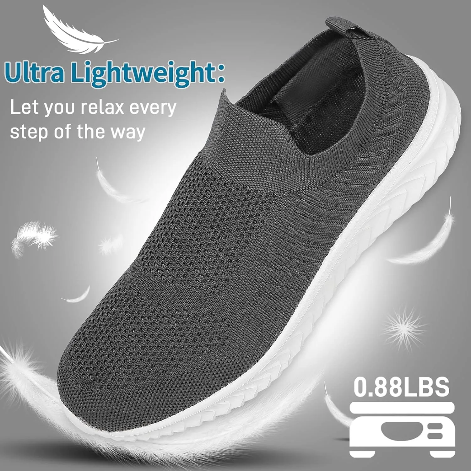 JIAFO Mens Shoes Walking Shoes for Men Mens Slip On Shoes Sneakers for Men, Casual Athletic Running, Lightweight Breathable Mesh Knit
