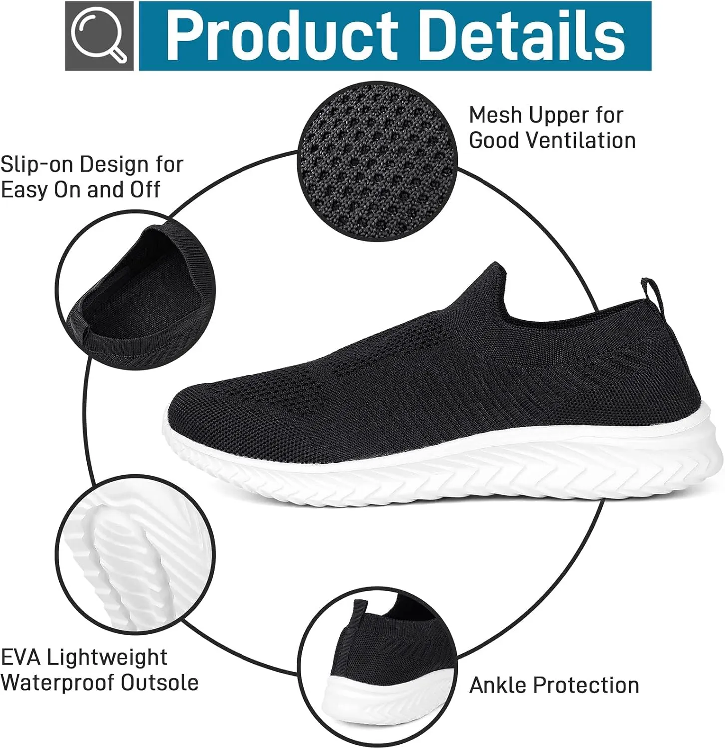 JIAFO Mens Shoes Walking Shoes for Men Mens Slip On Shoes Sneakers for Men, Casual Athletic Running, Lightweight Breathable Mesh Knit