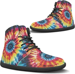JoyLamoria Men Women High Top Barefoot Shoes Rainbow Pattern Pattern LGBT Fashion Sneakers Lace Up PU Leather Platform